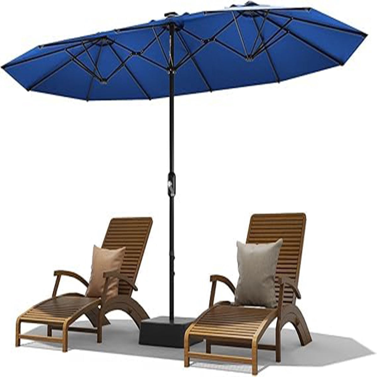 Danolapsi 15ft Large Patio Umbrella with Base, Outdoor Double-Sided ...