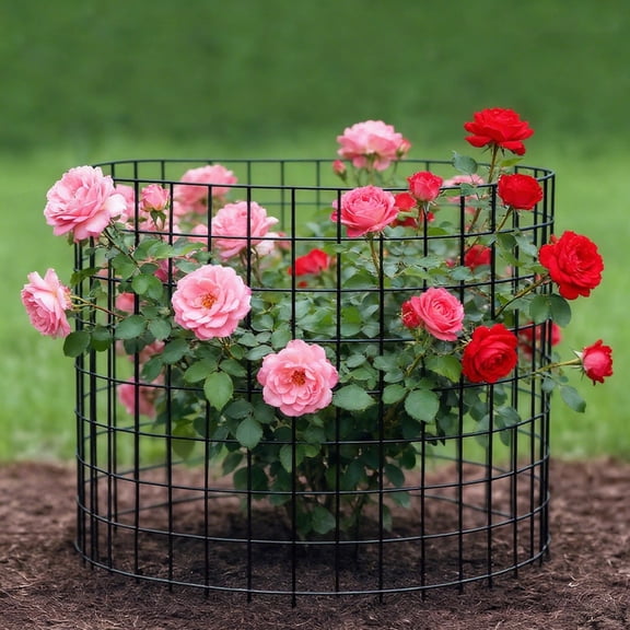 Danolapsi 18 Pack Round Plant Protector from Animals, 17"x12" Metal Wire Mesh Garden Plant Cages, DIY Adjustable Garden Fencing Rabbits Chickens Ducks for Vegetables, Flowers & Shrubs