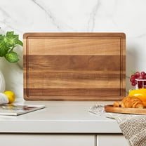Danolapsi 18x12 Large Acacia Wood Cutting Board,1" Thick Butcher Block Cutting Board with Juice Grooves and Handle,Solid Wood Butcher Block Cutting Board,Knife Friendly and Reversible