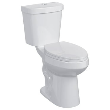 Danolapsi 19"Toilet,Two-Piece Toilet,ADA Toilet with Dual Flush,Dual Top Buttons,Elongated Toilets for Bathrooms with Soft Close Seat,Universal Height with 1.28 Siphonic Flush Cotton White