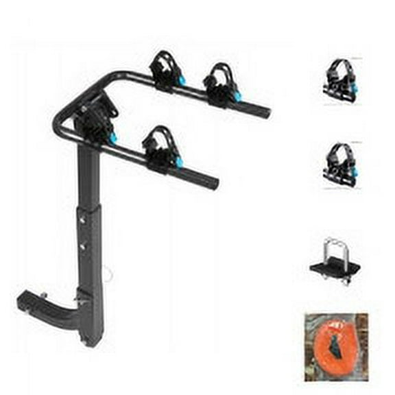 Danolapsi 2 Bike Rack Hitch Mount Foldable Bike Rack for Car Hitch,Steel Car Bike Rack for SUV,Bicycle Car Racks with Hitch Tightener,Straps,Bike Carrier Rack Hitch,Easy to Assemble & Use