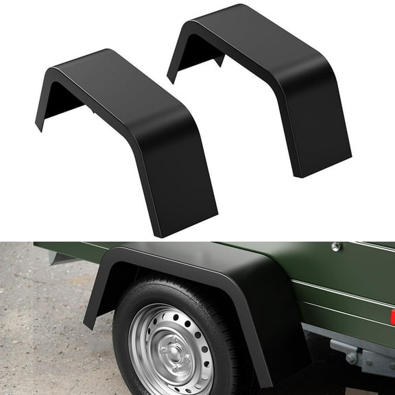 Danolapsi 2 Pack Trailer Fenders, Tandem Axle Trailer Fenders Fit 14"-16" Tires,Heavy Duty Steel Double Axle Trailer Fenders Car Hauler Trailer,Cargo Trailer,Utility Trailer,Landscape Trailer