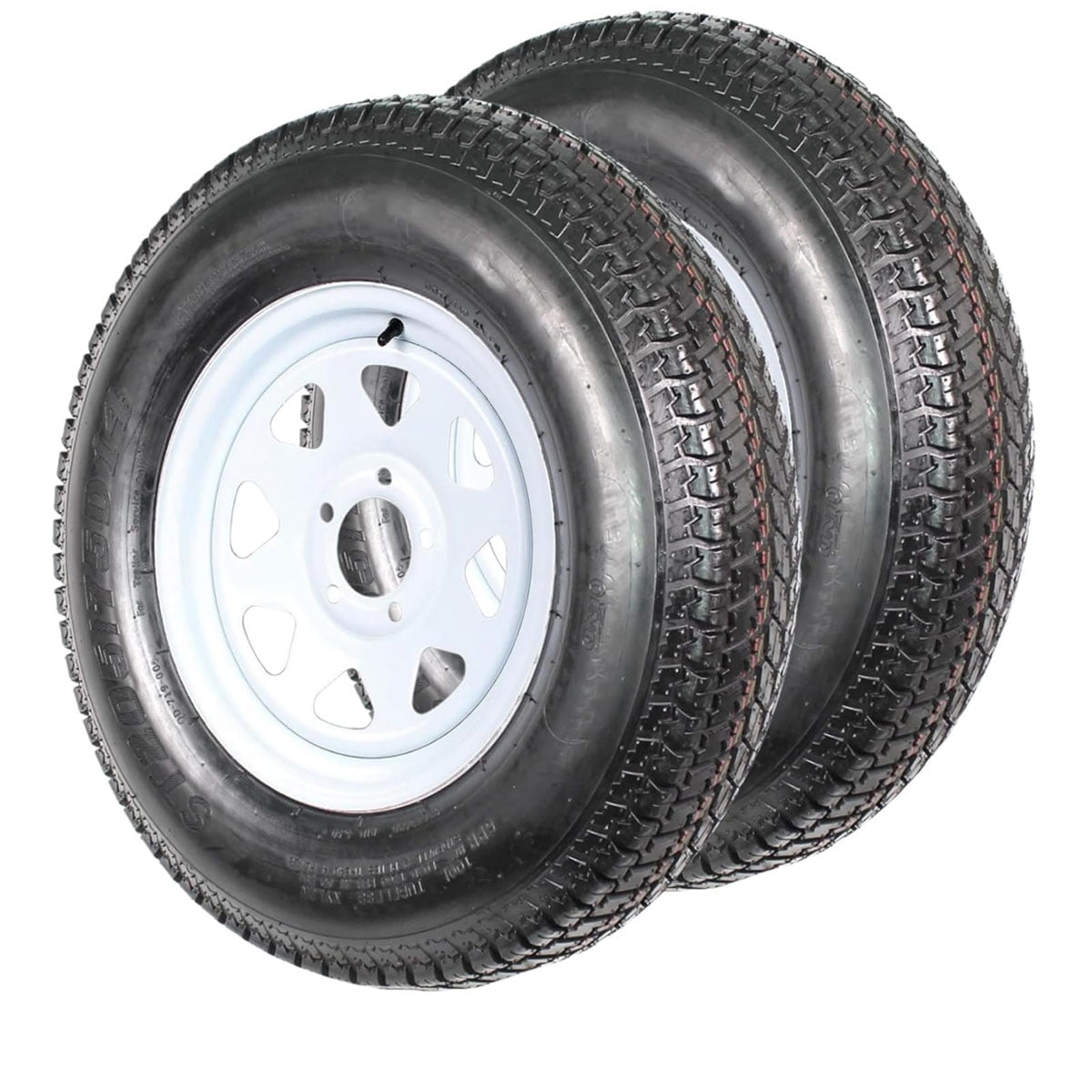 Danolapsi 2 Packs ST205/75D14 Trailer Tires, 5 Lug on 4.5", 6PR Load Range C, 14in Fuel-saving Designed Trailer Tires 205 75 14 for Travel/Camper/Landscape/Cargo/Utility/Boat/Horse/Farm/Hauler Trailer