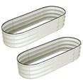 thumbnail image 1 of Danolapsi 2 Pcs 4.5x2x1ft Galvanized Raised Garden Bed Outdoor,Planters for Outdoor Plants,Open-Ended Base Planter Raised Boxes,Oval Metal Planter Box for Vegetables，Flowers，Fruits,Rubber Edge, 1 of 8
