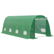 Danolapsi 20*10*6.6ft Large Walk Greenhouse  Outdoor,Portable Hot Plant Garden,Plant Hot House,Tunnel Greenhouse with PE Cover,Roll-up Zipper Door& Galvanized Steel Frame