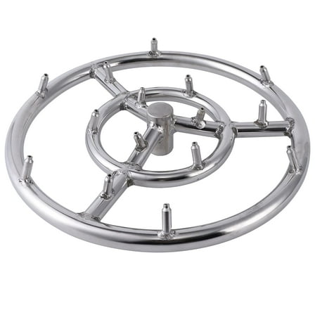 Danolapsi 24 Inch Round Fire Pit Burner Ring, 304 Stainless Steel Fire Pit Burner High Flame for Natural Gas & Propane Fire Pit Fireplace