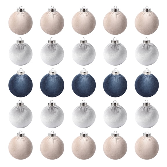 Danolapsi 25 Pack Christmas Ball Ornaments, 3.15 Inch (8 cm) Flocked Plastic Balls Xmas Hanging Decorations for Xmas Tree Home Holiday Party Christmas Ornaments