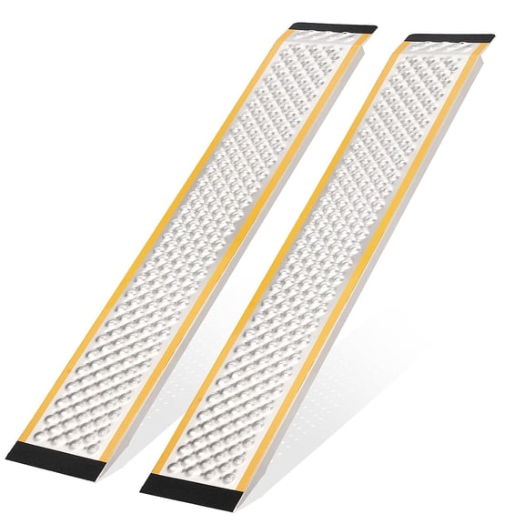 Danolapsi 2Pcs 47" Aluminum Lawn Mower Ramps for Shed, Sturdy Anti-Slip Loading Ramps with Punch Plate Surface, 880 lbs Capacity