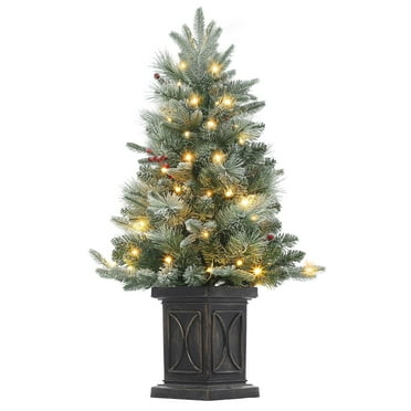 Danolapsi 3 FT Christmas Tree，Pre-Lit Christmas Tree with 78 Battery-Operated Warm White Lights, Artificial Christmas Tree with Potted Base
