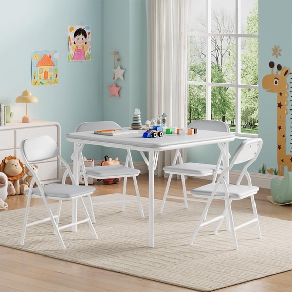 Danolapsi 3 Piece Boys Girls Folding Table and Chairs Set, Activity Table and Chairs Set for Dining Room,Daycare,Classrooms