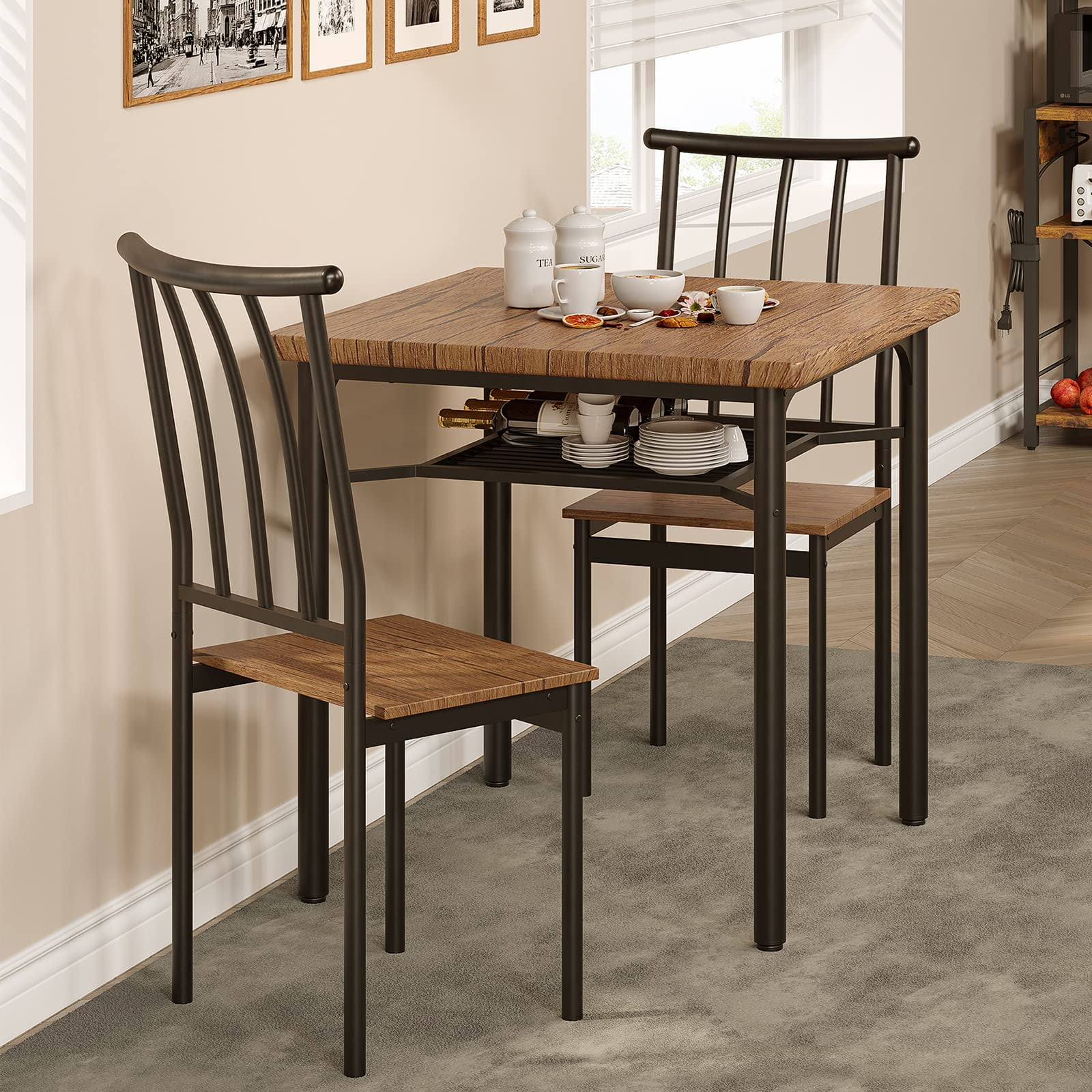 Danolapsi 3-Piece Modern Dining Set, Dining Table Set,Kitchen Table and ...