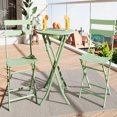 thumbnail image 1 of Danolapsi 3-Piece Outdoor Bistro Set, Folding Patio Bistro Sets with 1 Table and 2 Chairs, Metal Frame Bistro Table and Chairs Set of 2 for Small Space, Indoor, Outdoor, Porch, Lawn, Balcony, 1 of 7