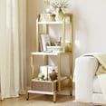 thumbnail image 1 of Danolapsi 3 Tier Gold Ladder Shelf, Bathroom Organizers and Storage, Flower Stand Plant Rack, Freestanding Ladder Shelf for Bathroom Living Room Balcony Kitchen, 1 of 8