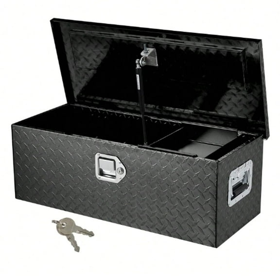 Danolapsi 30 Inch Aluminum Truck Tool Box, Truck Bed Storage Box With Security Lock And Wider Handles, Heavy Duty Waterproof Tool Box Organizer Chest For Pick Up Truck Rv Trailer