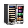 thumbnail image 1 of Danolapsi 30 Inch Wine and Beverage Refrigerator,Dual Zone Wine Beverage Cooler,33 Bottles & 96 Cans,Double Doors,Built-in Freestanding Wine Fridge,Double-Layer Tempered Glass Door with Lock, 1 of 8
