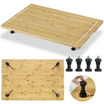 Danolapsi 30" x 20" Bamboo Stovetop Cover Cutting Board with Legs and Juice Grooves,XXX Large Stove Top Cover for Gas Burners Stove Top,Cooktop Protector Noodle Board Stove Cover for RV Stove