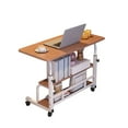 thumbnail image 1 of Danolapsi 31.5" Mobile Standing Desk, Adjustable Height Portable Rolling Desk Small Computer Desk, Mobile Stand Up Desk With Wheels & Storage Shelves For Home Office School, 1 of 7