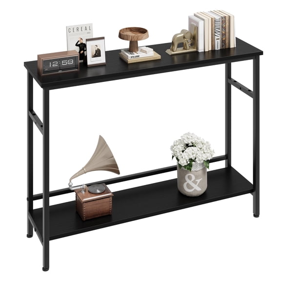Danolapsi 39.3”Farmhouse Entryway Table with Storage,Narrow Console Table with Adjustable Shelf,Rustic Sofa Table Console Table for Entryway,Living Room,Hallway,Bedroom