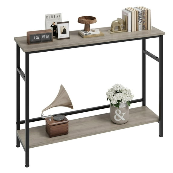 Danolapsi 39.3”Farmhouse Entryway Table with Storage,Narrow Console Table with Adjustable Shelf,Rustic Sofa Table Console Table for Entryway,Living Room,Hallway,Bedroom