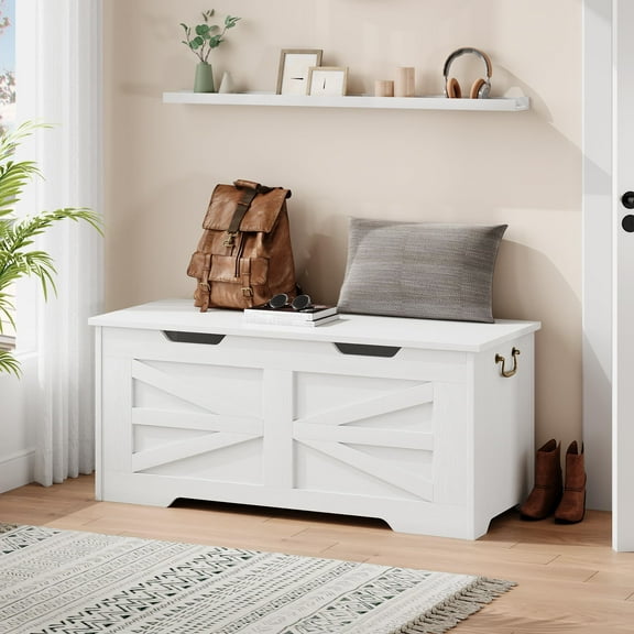 Danolapsi 39.4” Storage Chest,Toy Box with Safety Hinge,Toy Chest for Boys Girls,Kids Wood Large Toy Box,Storage Bench,Farmhouse Storage Trunk for Entryway,Living Room,Bedroom,Playroom