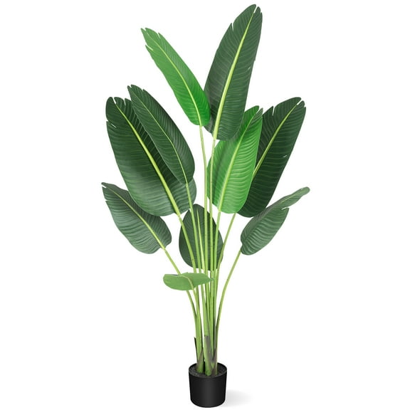 Danolapsi 4/5/6FT Bird of Paradise Artificial Plant, Fake Palm Tree for Indoor Outdoor Modern Decor Faux Plants for Home Office Perfect Housewarming Gift