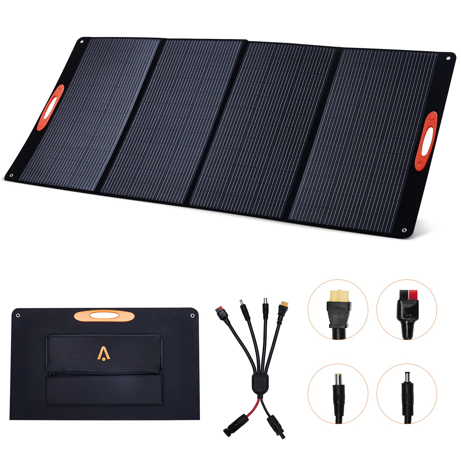 Danolapsi 400W Portable Solar Panels, Foldable Solar Panel with MC4s Output for 99% Power Station for Outdoor Adventures Power Outage RV Solar Generator