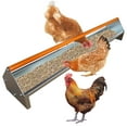 thumbnail image 1 of Danolapsi 45 Inch Chicken Feeding Trough , Heavy Duty Galvanized Steel Coop Feeder with Crossbar & Drainage Holes, Large Capacity Metal Poultry Trough Feeder for Ducks, Birds, 1 of 11