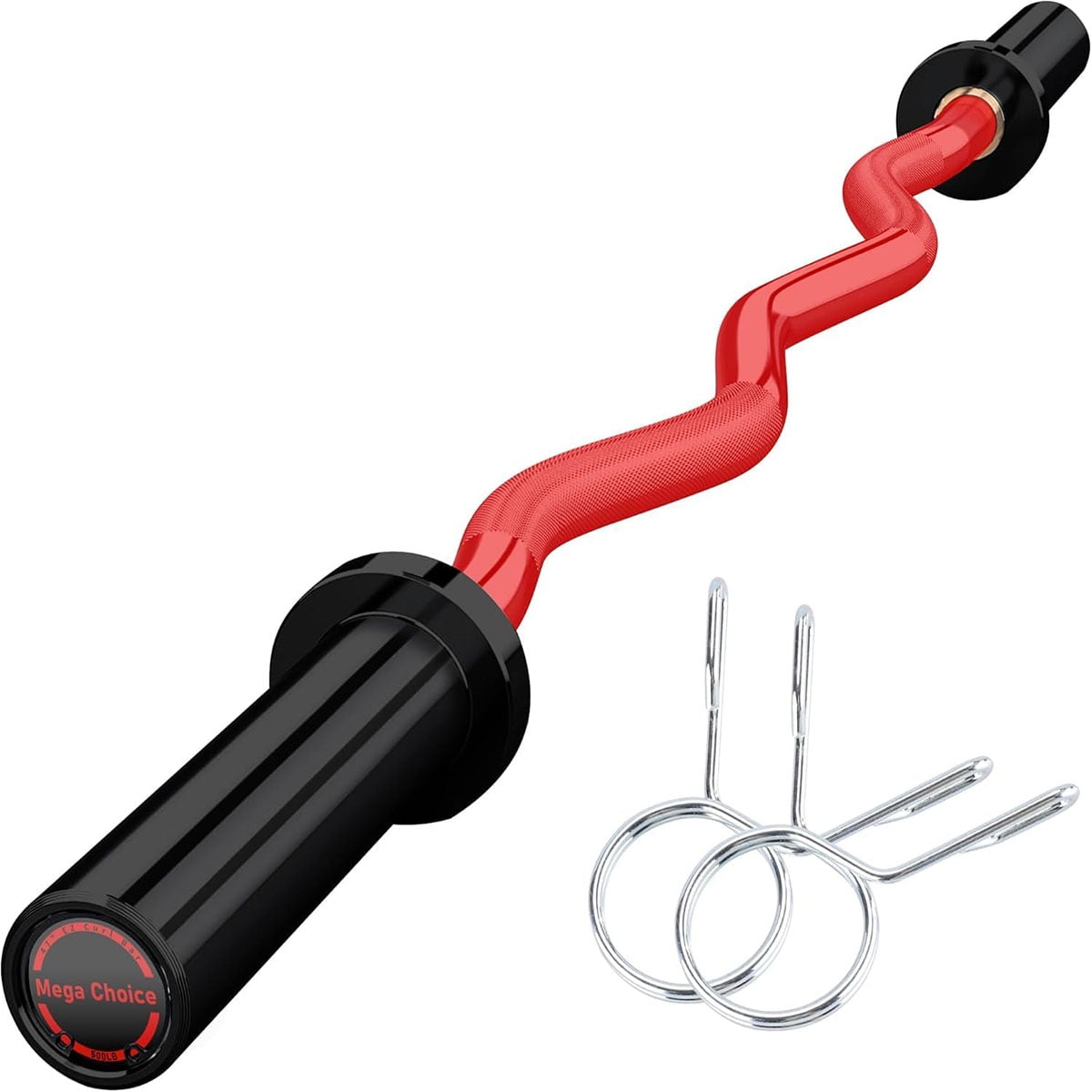 Danolapsi 47" Olympi.c EZ Curl Bar,500lb Capacity Heavy Duty Chrome Curling Bar for Biceps Triceps Workout, With 2 Spring Collars, Fits 2" Standard Weight Plates for Home & Gym Strength Training