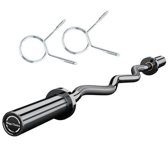 Danolapsi 47" Olympi.c EZ Curl Bar,500lb Capacity Heavy Duty Chrome Curling Bar for Biceps Triceps Workout, With 2 Spring Collars, Fits 2" Standard Weight Plates for Home & Gym Strength Training