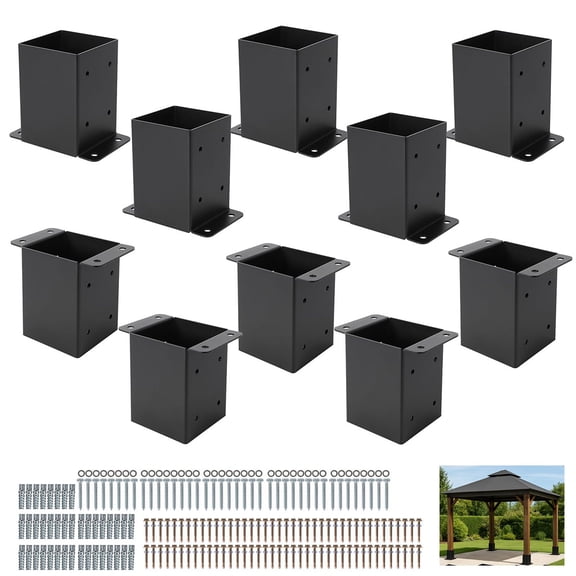 Danolapsi 4x4 Post Base, Heavy-Duty Post Bracket for Concrete & Wood Posts, Adjustable Deck Post Base for Pergola, Fence, Gazebo