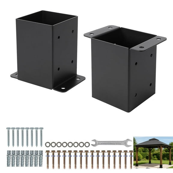 Danolapsi 4x4 Post Base, Heavy-Duty Post Bracket for Concrete & Wood Posts, Adjustable Deck Post Base for Pergola, Fence, Gazebo