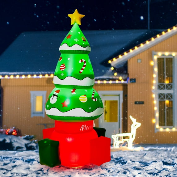 Danolapsi 5.6 FT Inflatable Christmas Tree with Multicolor LED Lights for Outdoor Holiday Decor
