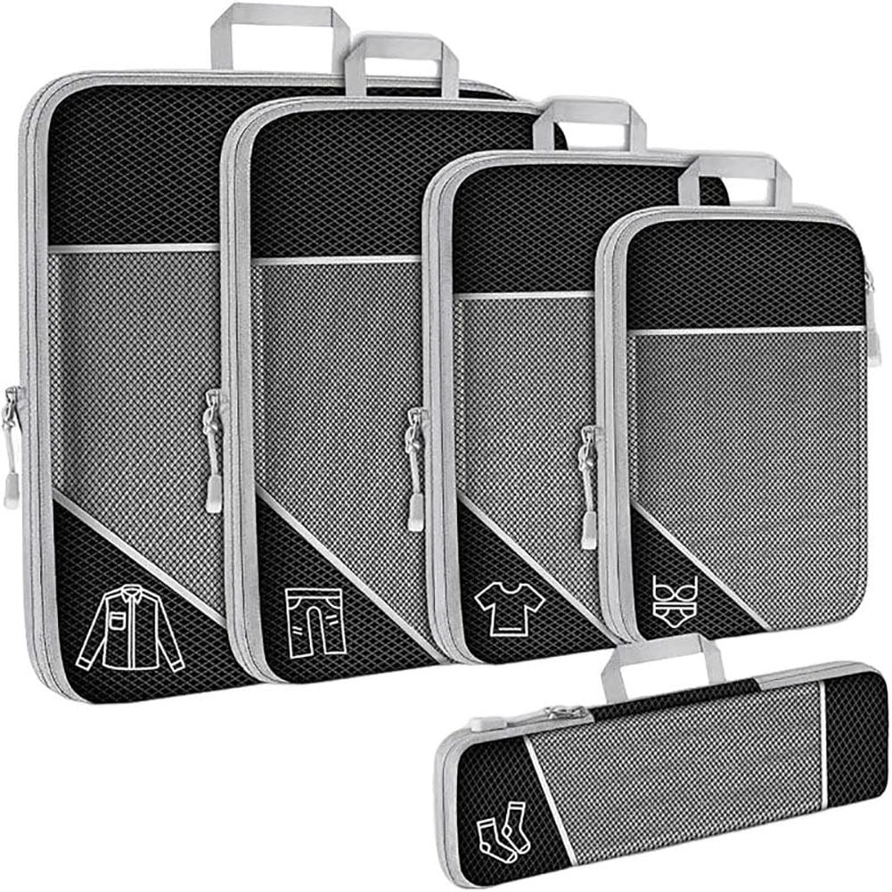 Danolapsi 5 Pack Luggage Packing Organization Cubes, Various Sizes Packing Organizer for Travel Accessories Expandable Luggage Travel Bags With Double Zipper for Carry-On Luggage Suitcase Travel