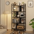 thumbnail image 1 of Danolapsi 5 Tier Bookshelf Rustic Industrial Style,Storage Shelves,61 Inch Tall Industrial Book Shelf with Open Display Bookshelves,5 Shelf Bookcase with Metal Frame for Living Room,Bedroom and Home, 1 of 9