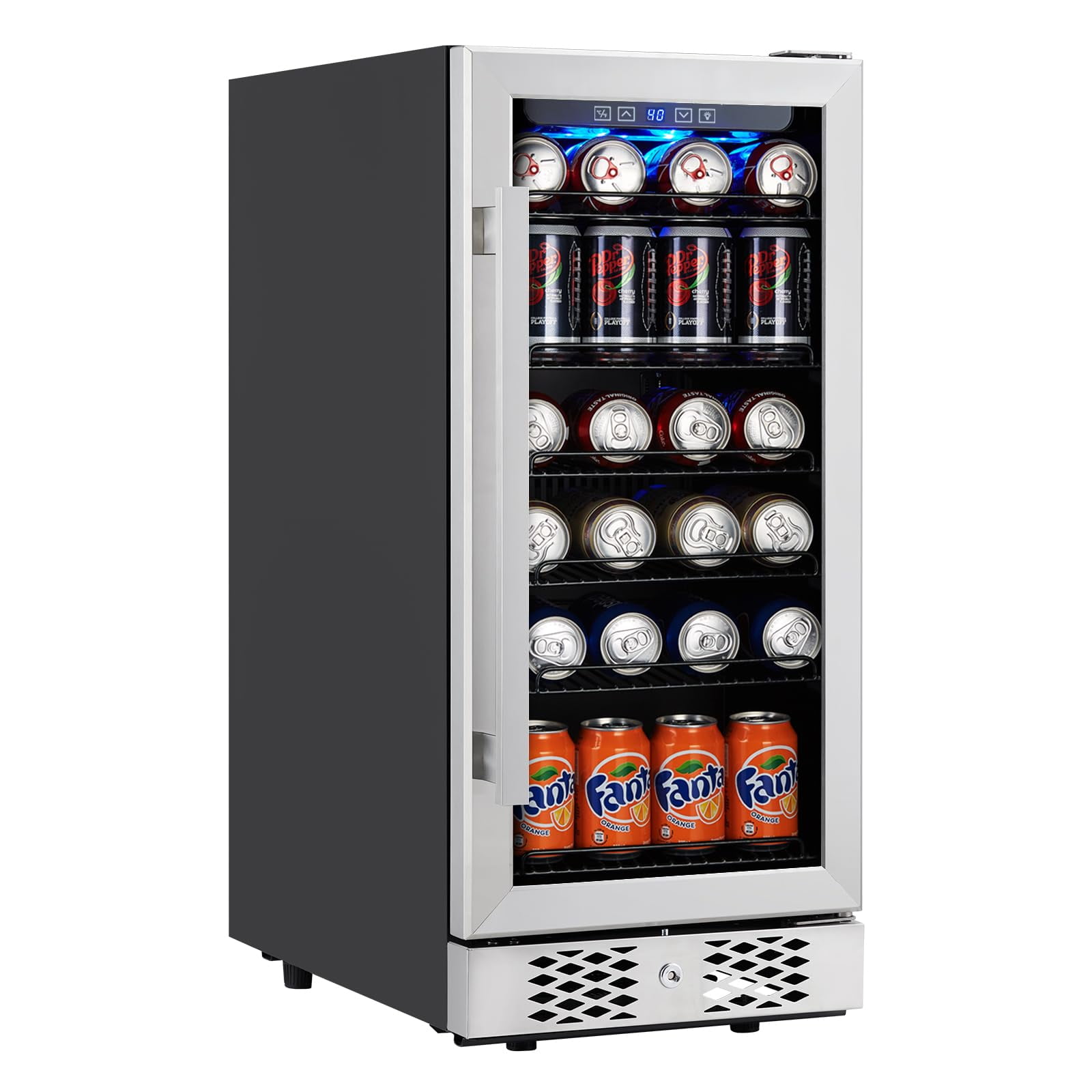 Danolapsi 52 Bottles Wine Fridge, Wine Cooler with 7 Adjustable Beech Shelves and Glass Door, Digital Touch Screen, Low Noise Compressor Wine Refrigerator with Temperature Memory Function
