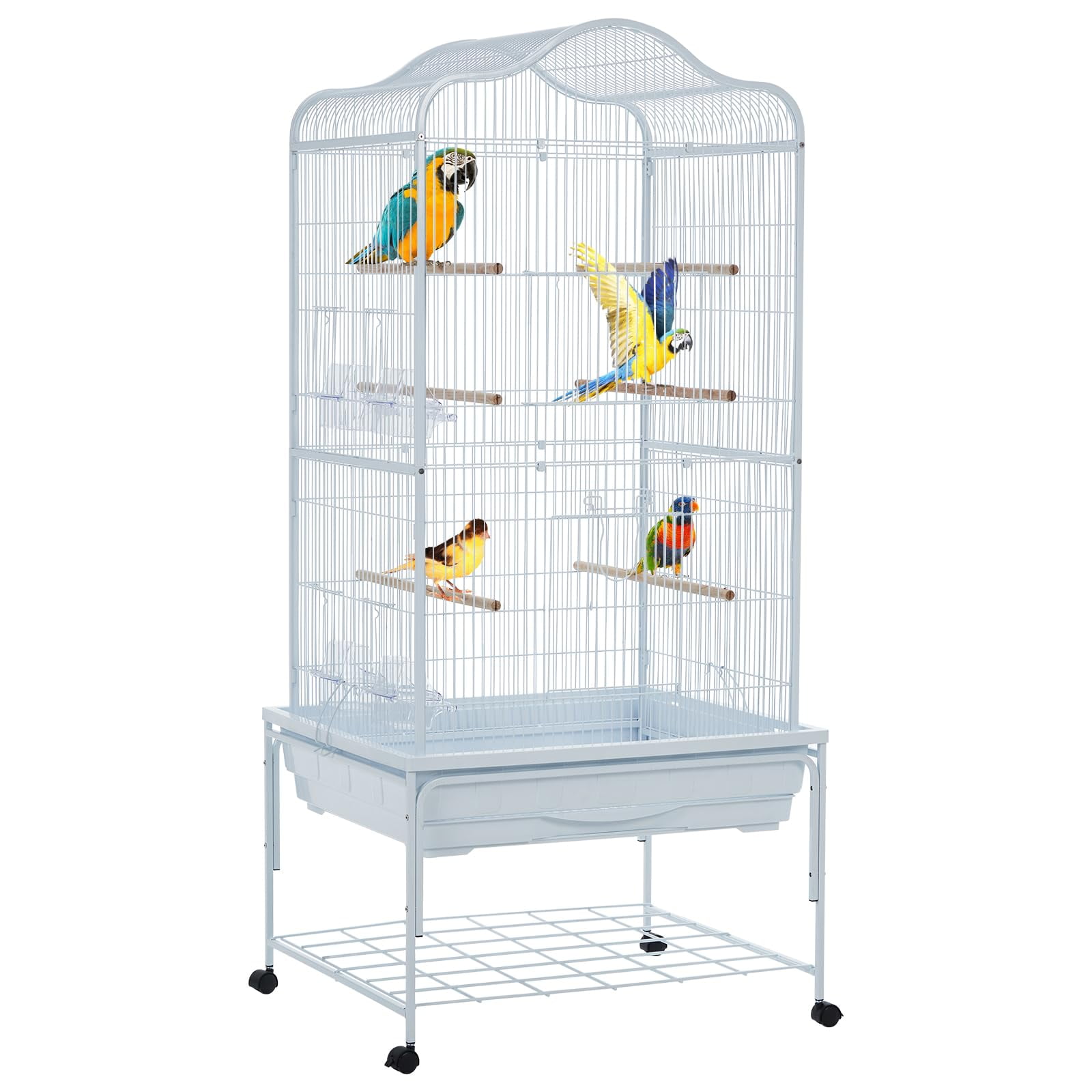 Danolapsi 54.3-inch Standing Large Bird Cage,Wrought Iron Flight Bird ... - Large Parrot Bird Cage With Slide