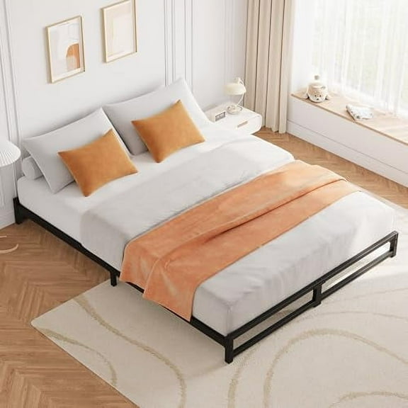 Danolapsi 6 Inch twin/full/queen/king  Size Metal Platform Bed Frame with Steel Slat Support, Mattress Foundation and No Box Spring Needed, Easy Assembly, Black