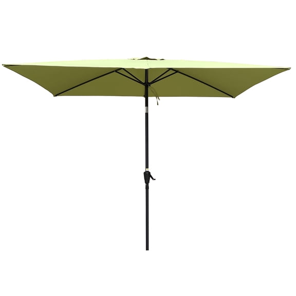 Danolapsi 6 x 9ft Patio Umbrella, Market Table Umbrella With Crank And Push Button Tilt Without Flap, Outdoor Waterproof Umbrella For Garden, Deck, Backyard, Pool And Beach