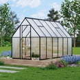 thumbnail image 1 of Danolapsi 6'x11' Aluminum-Framed Polycarbonate Greenhouse, Heavy Duty Polycarbonate Greenhouse with Quick Setup Structure and Roof Vent, Large Enhanced Aluminum Green House Kit for Outdoors, 1 of 9
