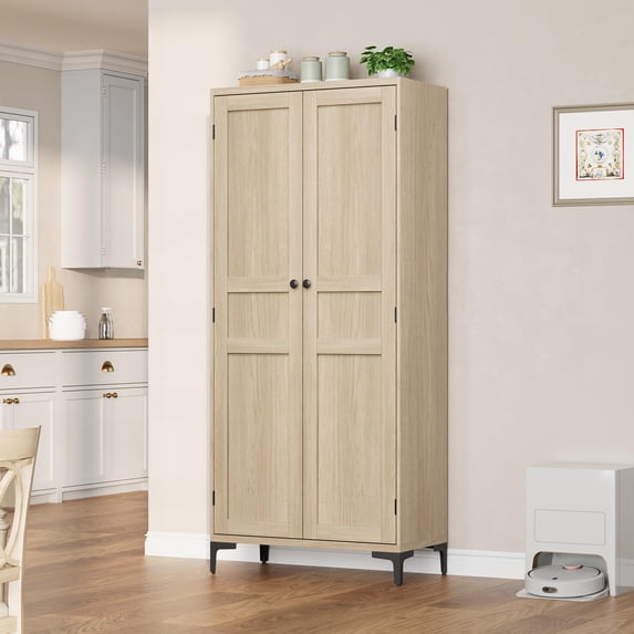 Danolapsi 63 Inch Tall Storage Cabinet with 2 Doors and Adjustable Shelves,5-Tier Kitchen Pantry Storage Cabinet Bathroom Cabinet for Kitchen, Dining Room,Bathroom