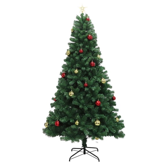Danolapsi 6FT Artificial Christmas Tree with Remote Control Green Holiday Tree for Living Room Office Party Decoration, Premium Hinged Artificial Pine Lighted Holiday with Metal Stand