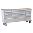 thumbnail image 1 of Danolapsi 72" Rolling Tool Chest with 15 Drawers,Heavy-Duty Steel & Rubber Wood Workbench on Wheels, Garage Workbench with Key Locking System, Drawer Liners for Warehouse Repair Shop, 1 of 7
