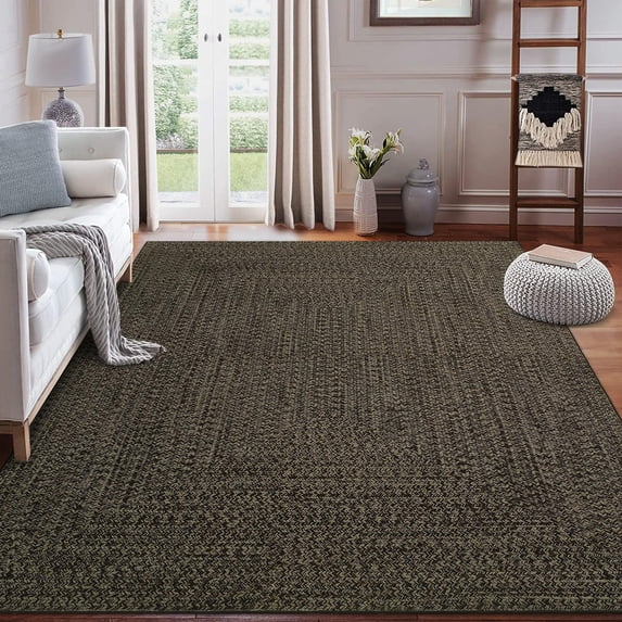 Danolapsi 8x10 Area Rug Machine Washable Rug for Living Room Print Braided Indoor Accent Rug Soft Bedroom Rug Farmhouse Large Area Rug Non Slip Throw Rugs Non Shedding Stain Resistant Carpet for Home