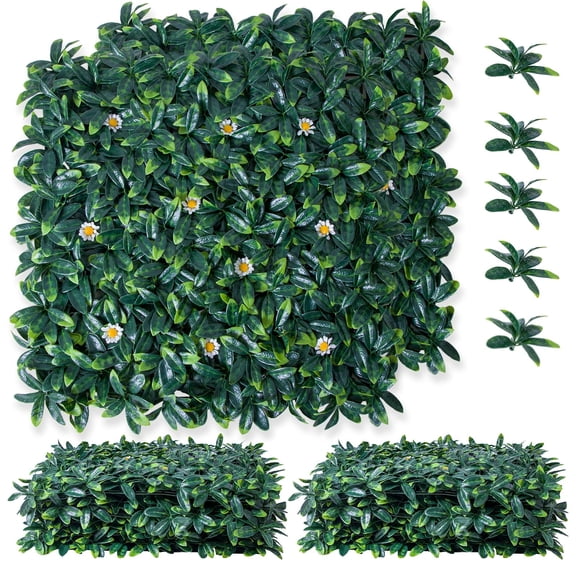 Danolapsi Artificial Grass Wall Panels,20"x 20" Artificial Plant Wall Panels Fake Greenery Leaf Hedge for Outdoor,Indoor,12 Pack