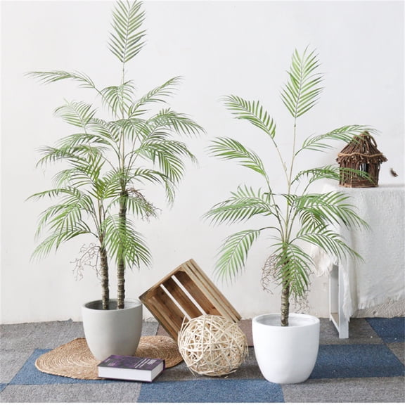 Danolapsi Artificial Palm Tree, 4ft/5ft Fake Areca Palm Plant, Faux Tropical Areca Floor Plant in Pot, Artificial Silk Plant for Home Office Living Room Decor Indoor