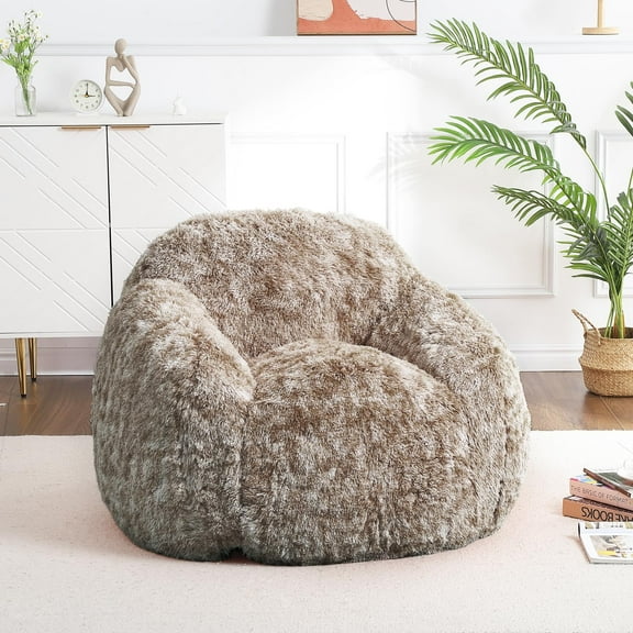 Danolapsi Bean Bag Chair,37" Faux Fur Bean Bag Chairs for Adults,Bean Bag Couch with Armrest,Lazy Sofa Comfy Chair,Soft Foam Filled Fluffy Couch Lazy Sofa Chair for Reading Gaming