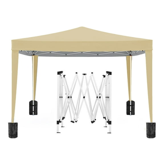 Danolapsi Canopy Tent, 10'x10' Pop Up Canopy Tent With 4 Removable Sidewalls, Outdoor Party Canopies With 4 Weight Bags & Carry Bag For Commercial Garden Wedding Camping