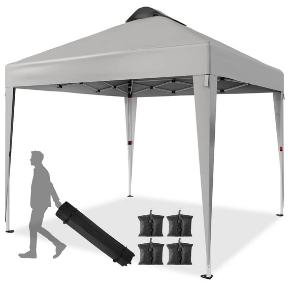 Danolapsi Canopy Tent 10x10 Pop Up Canopy Heavy Duty Canopy Tents,Silver Coated Tarp Beach Tent with Portable Roller Bag and 4 Sandbags,Waterproof Portable Sun Shelter Gazebo for Outdoor Party