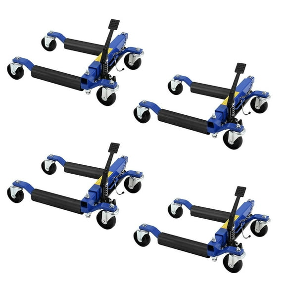 Danolapsi Car Wheel Dolly Jack Set, 6000LBS Capacity Wheel Dolly with Hydraulic Tire Jack & Twin Rollers, Heavy Duty Rollers with Foot Pedal for Tire Auto Repair Moving,Set of 4(ship in 2 boxes)