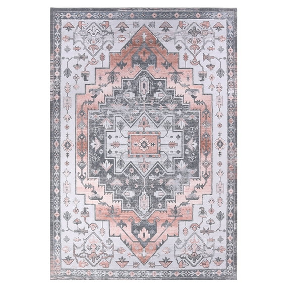 Danolapsi ChenillePrinted Carpet Foldable Washable Boho Rug Soft Non Slip Mats Non-Shedding Stain Resistant Playroom Mat For Living Room Bedroom Floor Hallway Decor,Orange Red